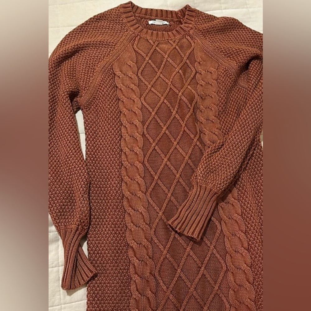 American eagle orange auburn fall sweater dress